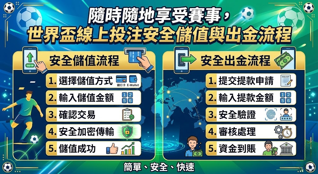 世界盃線上投注安全儲值與出金流程