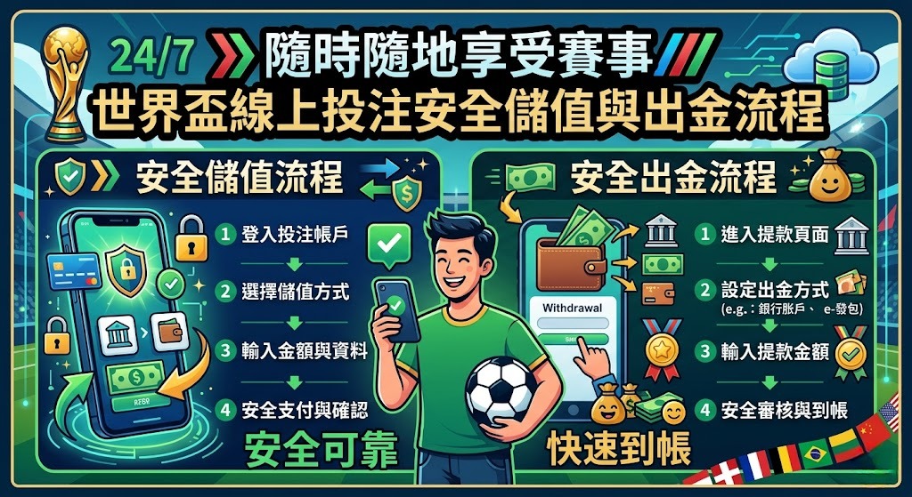 世界盃線上投注安全儲值與出金流程